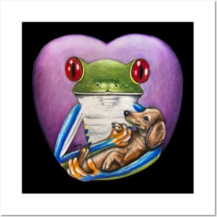 "Frog and Dog" - Frog Life collection Posters and Art